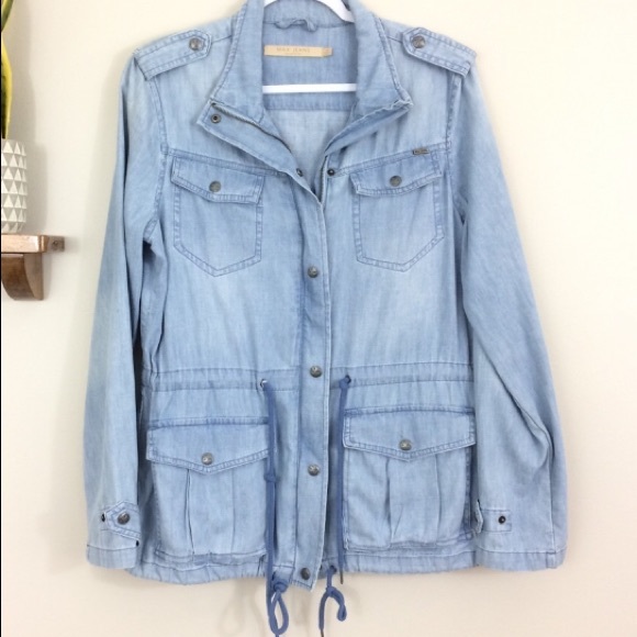 Max Studio Jackets & Blazers - Max Studio Chambray Utility Anorak Jacket Jeans